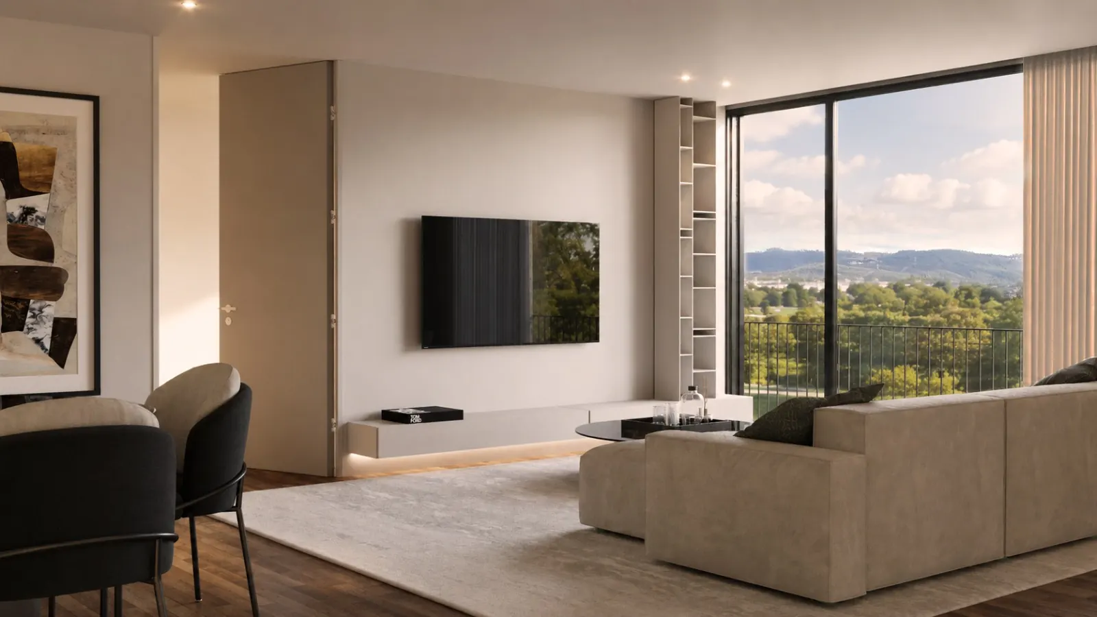 Sala com zona de refeições